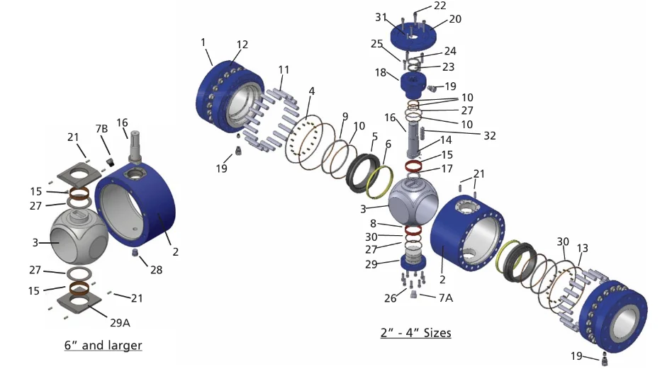 Exploded assembly drawing with numbered callouts 1 through 32